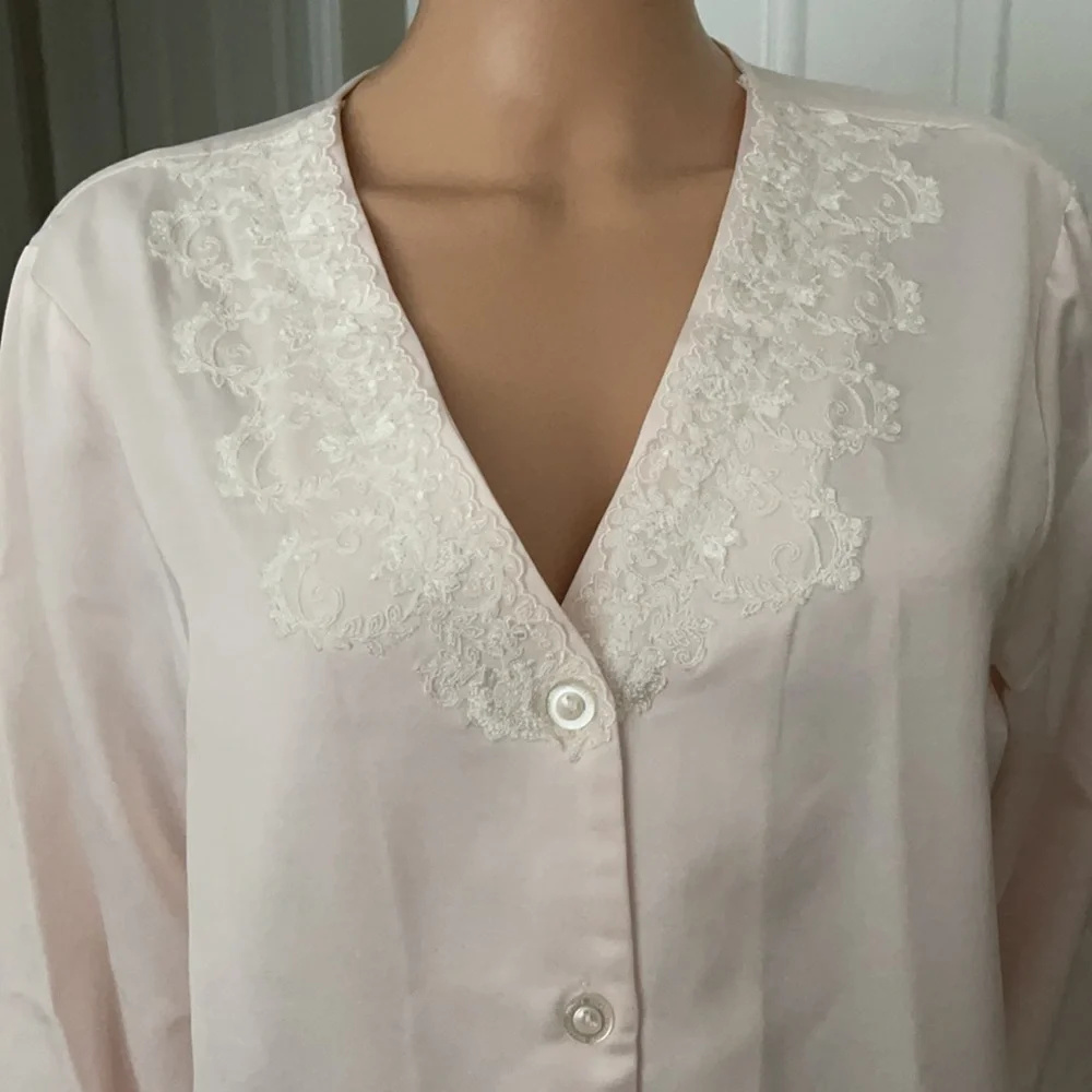NWT Vintage Oscar de la Renta pajama top - Picture 4 of 10